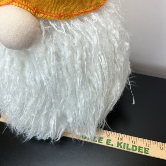 Gnome Candy Corn Hat Decoration Moldable Hat Stone Filled Bottom Fall Halloween - Picture 7 of 11